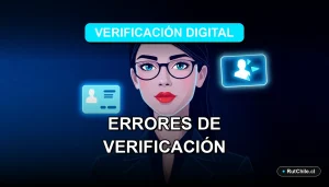 Ilustración premium sobre errores comunes en la verificación de identidad digital en Chile para empresas.