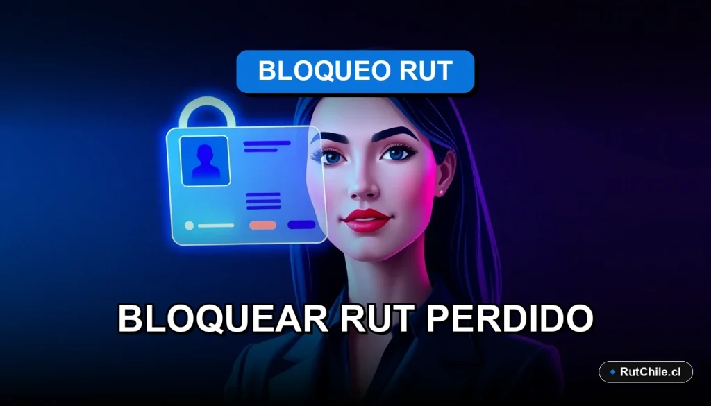 Ilustración de ciberseguridad sobre el procedimiento para bloquear un RUT extraviado en el Registro Civil de Chile.