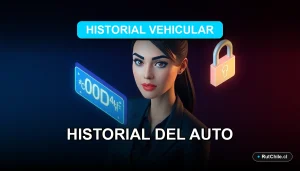 Ilustración premium de un analista de ciberseguridad verificando el historial de un vehículo con tecnología segura.