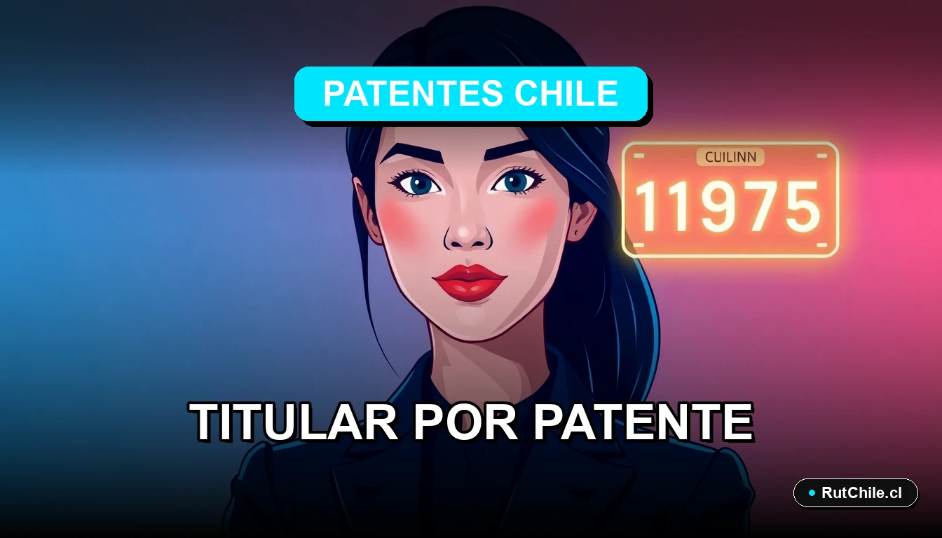 Ilustración digital premium sobre cómo consultar el dueño de un vehículo por su patente en Chile de forma legal y segura.