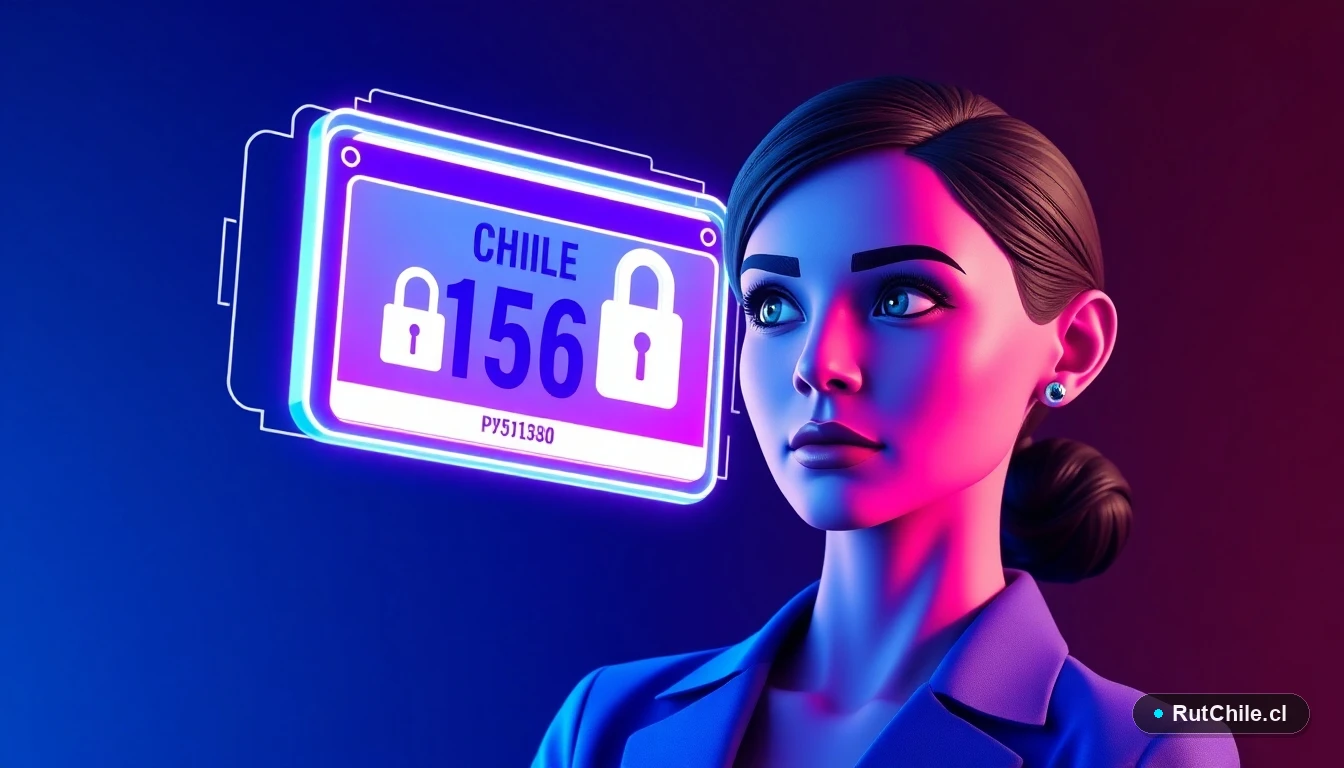 Mujer analista de ciberseguridad consultando multas de patente en una interfaz digital futurista.