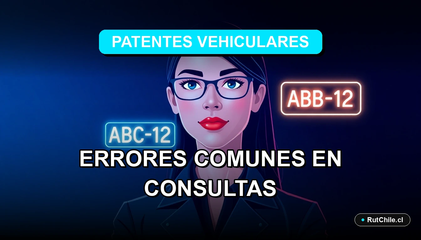 Ilustración profesional de una analista de ciberseguridad revisando datos de patentes vehiculares en Chile.