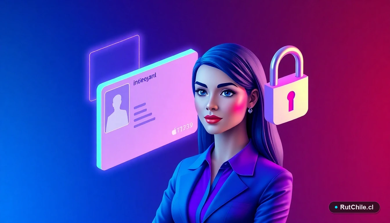 Analista de ciberseguridad chilena protegiendo datos personales e identidad digital con tecnología isométrica 3D.