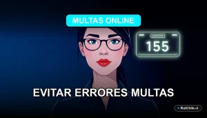 Ilustración profesional de estilo cibernético sobre la búsqueda de multas de tránsito por patente en Chile.