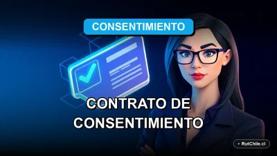 Ilustración premium de contrato de consentimiento para protección de datos personales en Chile.