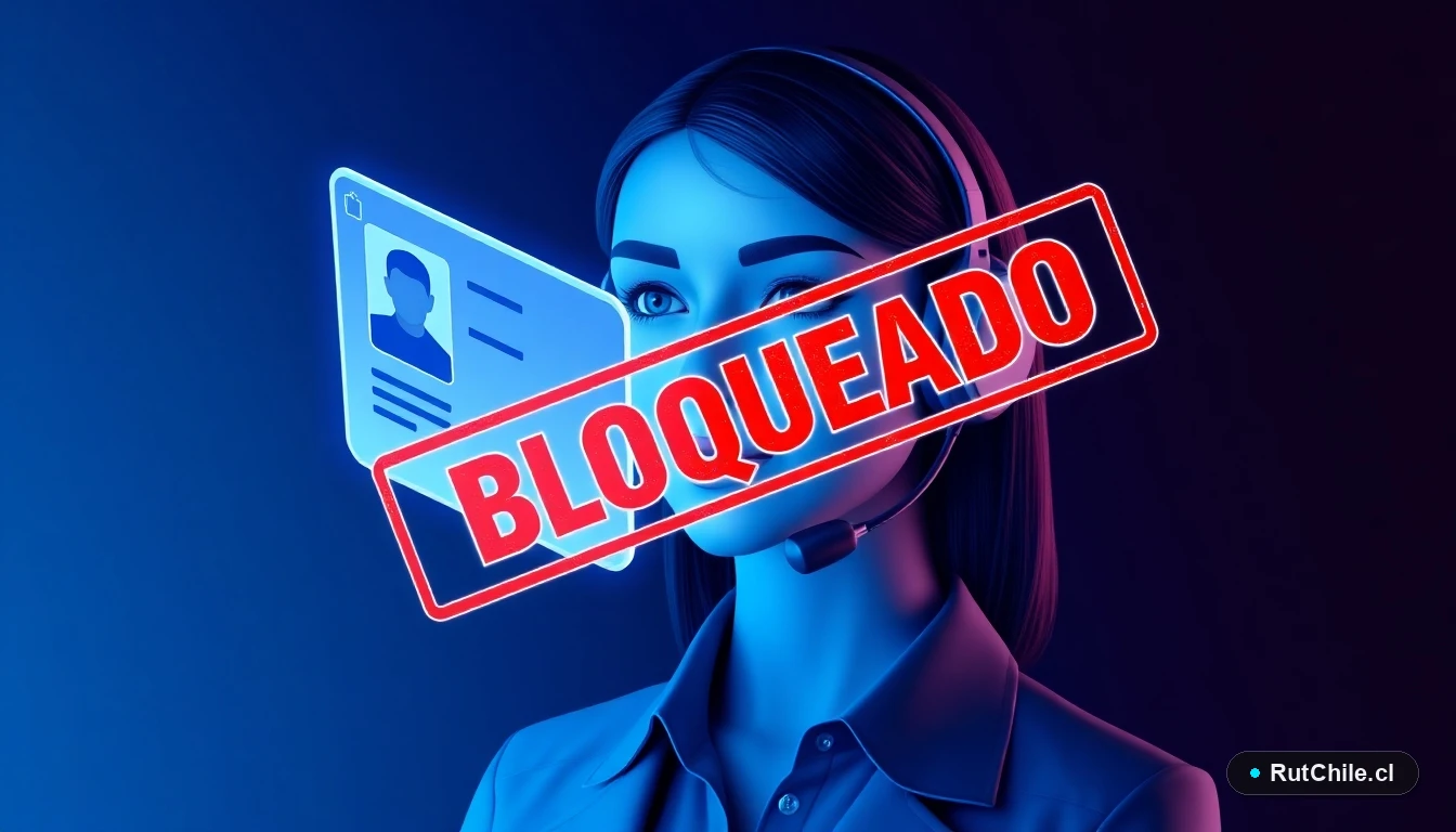 Ilustración 3D de una analista de ciberseguridad verificando un RUT bloqueado de forma digital.