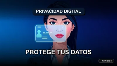 Ilustración de ciberseguridad sobre cómo consultar patentes en Chile protegiendo tu información personal.