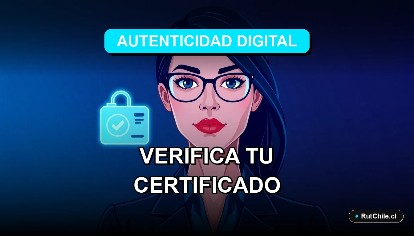 Ilustración premium sobre cómo verificar la autenticidad de un certificado digital del Registro Civil de Chile de forma segura.