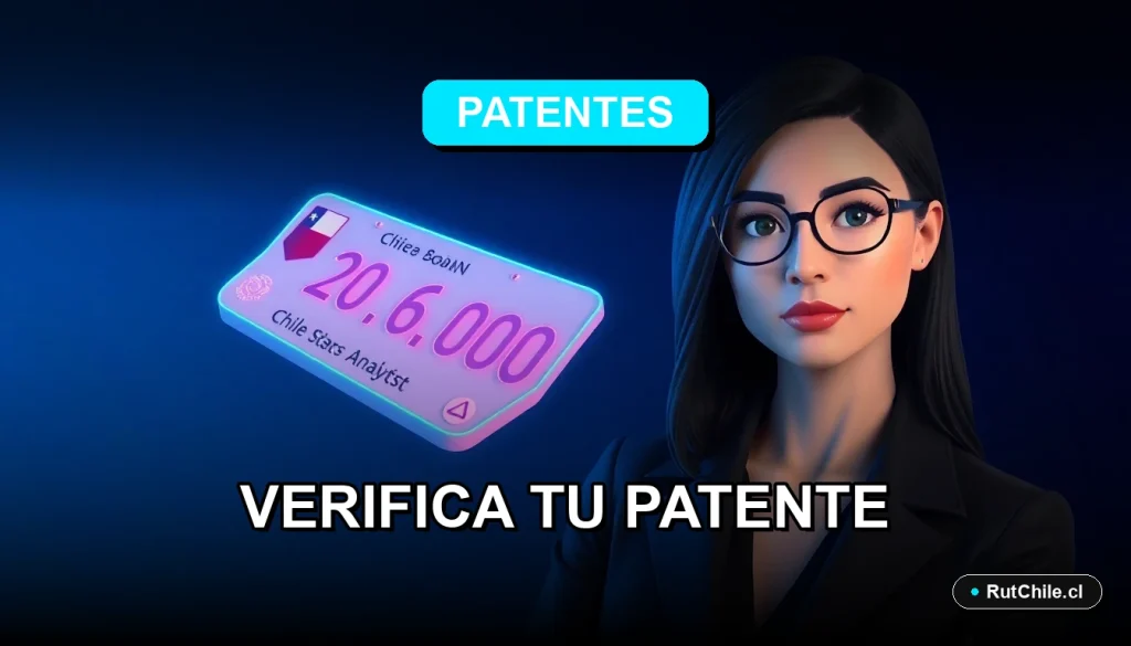 Guía 2026 para verificar la patente de un auto en Chile de forma gratuita y segura. Ilustración tecnológica.