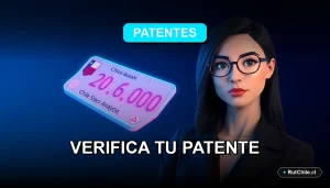 Guía 2026 para verificar la patente de un auto en Chile de forma gratuita y segura. Ilustración tecnológica.