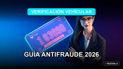 Ilustración de ciberseguridad para verificación de autos usados en Chile, guía contra fraudes.