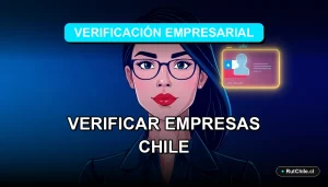 Guía definitiva para verificar datos de empresas en Chile, ilustración de estilo cibernético.