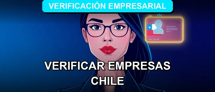 Guía definitiva para verificar datos de empresas en Chile, ilustración de estilo cibernético.