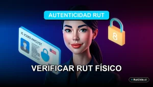 Ilustración premium sobre cómo verificar la autenticidad de un RUT físico en Chile, concepto de ciberseguridad y documentación.